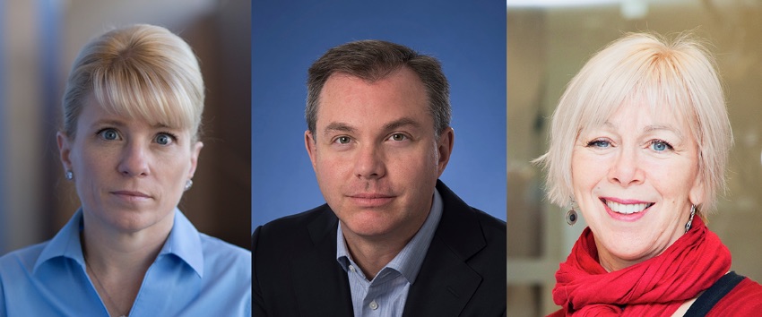 Head shots of team leads Shana Kelley, Michael Laflamme and Freda Miller