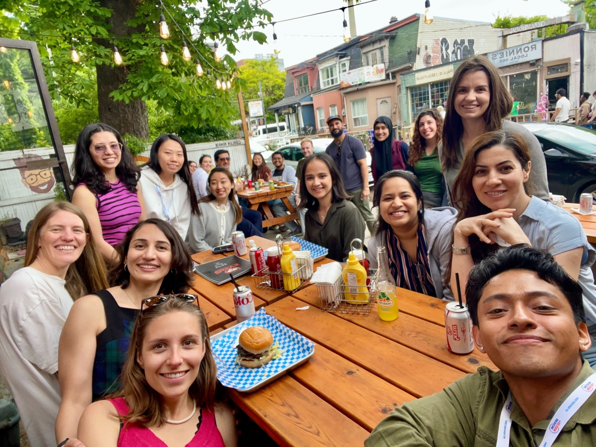 group shot on a patio